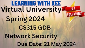 CS315 Network Security GDB Spring 2024 Virtual University of Pakistan