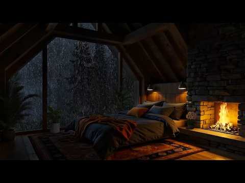 (No Ads) Fall Asleep Fast in 3 Minutes 😴 Gentle Rain & Soft Piano in a Cozy Room, Relaxing