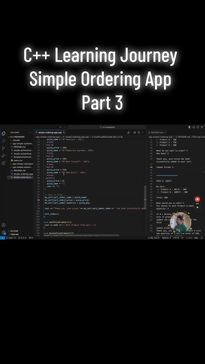C++ Learning Journey Simple Ordering App Part 3 - YouTube