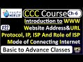 CCC Course||Chapter 6 Hindi www,IP,ISP,Protocol,Mode of connecting Internet||Lecture-22