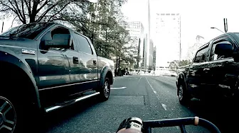 Charlotte Bike Commute 11/25/2024 - Rock Hits Truck