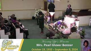 Mrs. Pearl Glover Bonner - September  14,  2024- Leevy's Funeral Home