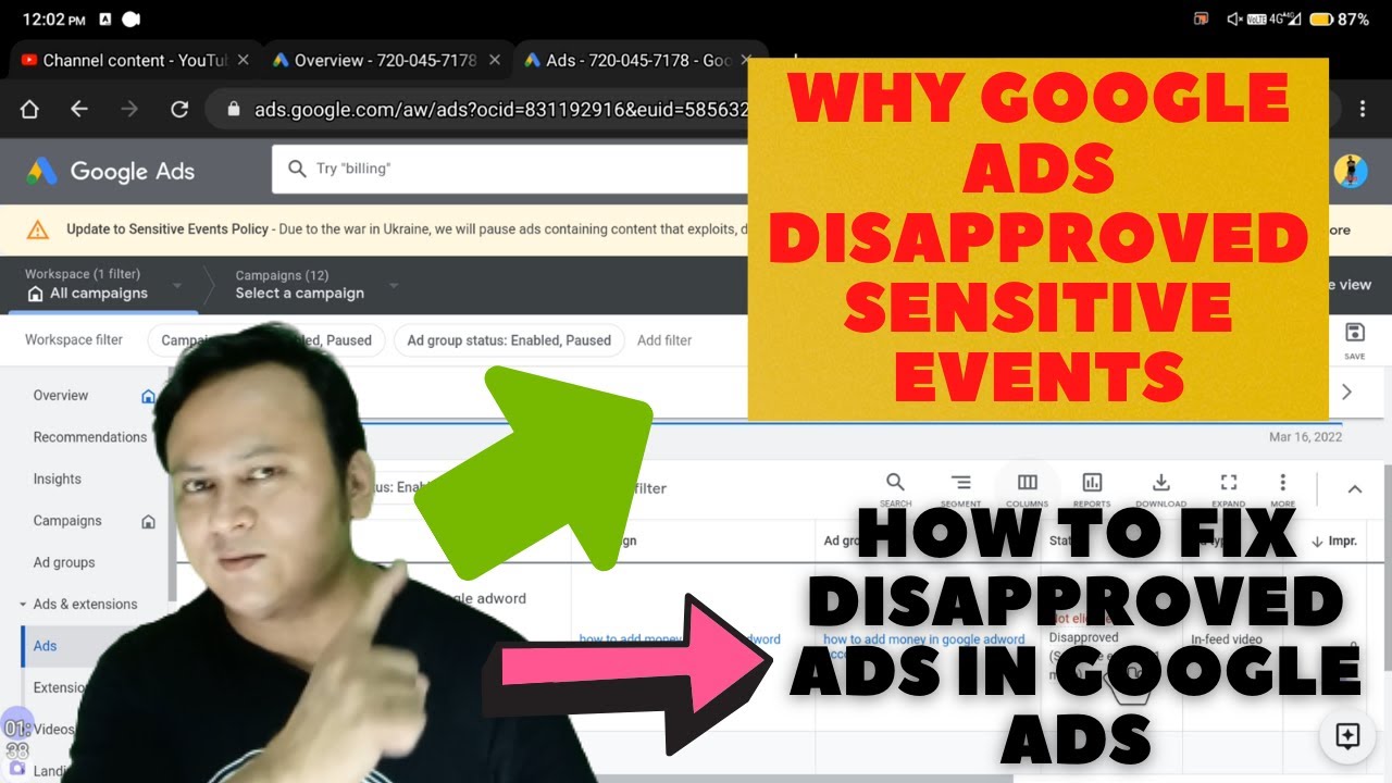 why google ads disapproved sensitive events/google ads disapproved sensitive events/ ads disapproved