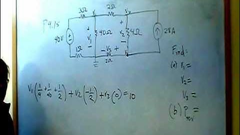 Node Voltage Circuit Analysis P4.15 Nilsson Riedel Electric Circuits 9E Solution