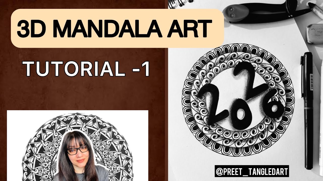 Easy 3D Mandala Art for Beginners | Shading & Depth Technique part 1