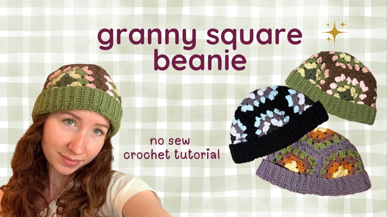 как связать крючком шапочку-бини в стиле «бабушкин квадрат» | руководство для начинающих, не треб...