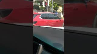 Mistique red Vinfast Lux SA 2.0 Turbo on street - first look