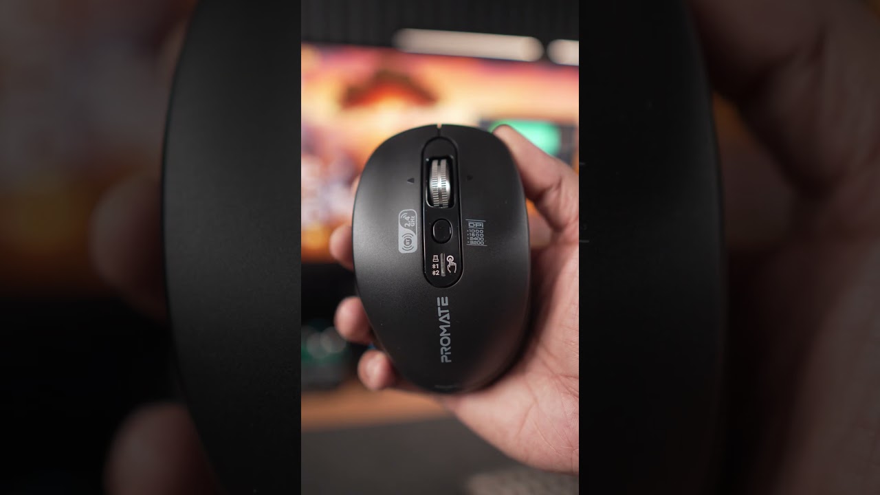 Promate Samit Wireless Mouse Ergonomic 2200DPI Silent Click