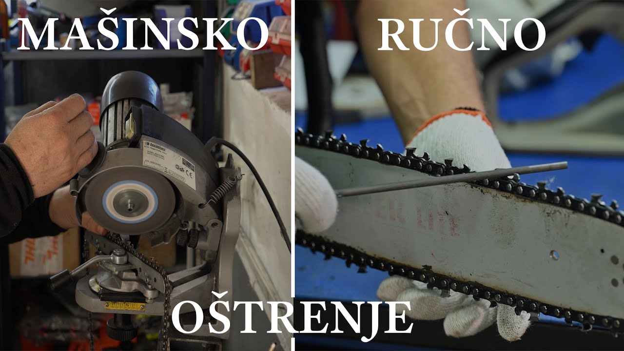 Oštrenje lanca - Mašinski/Ručno (4K VIDEO)