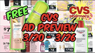 CVS FULL AD PREVIEW 3/20 - 3/26 | 3 FREE HAIR CARE & $1 MONEYMAKER!
