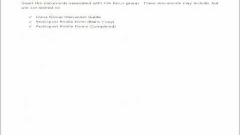 Focus Group Report Template