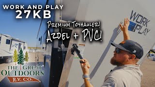 PREMIUM Toy Hauler Travel Trailer w/ Azdel, PVC Roof, & Huge Garage!  Work and Play 27KB