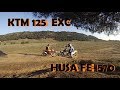 KTM 125 EXC &amp; HUSABERG FE 570 PRUEBA DE SONIDO Y PASADAS