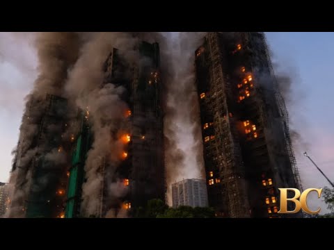 Video Hong Kong fire death toll rises to 128, with 200 still missing and 8 more arrested