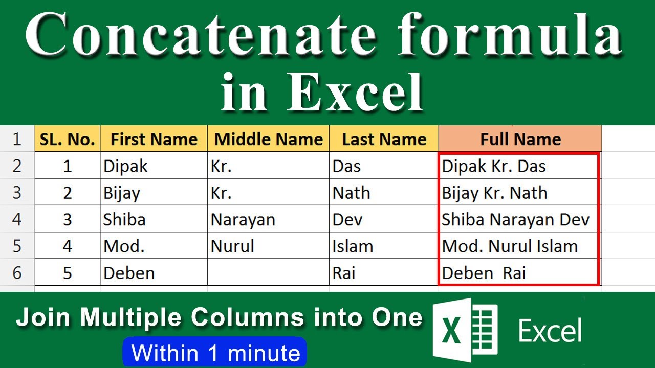 Concatenate Formula In Excel Join Text With Space YouTube Concatenate Formula In Excel Join Text With Space YouTube