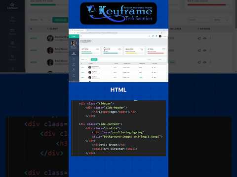 Admin Dashboard Tutorial Build with HTML CSS coding webdevelopment