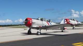 North American AT-6 Texans "Geico Skytypers" at the Vero Beach Air Show 2013