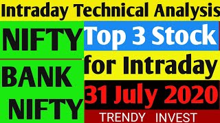 Nifty & Banknifty Intraday Analysis for 31 July 2020 । Best Stock to trade on 31 July । #Sidtalks