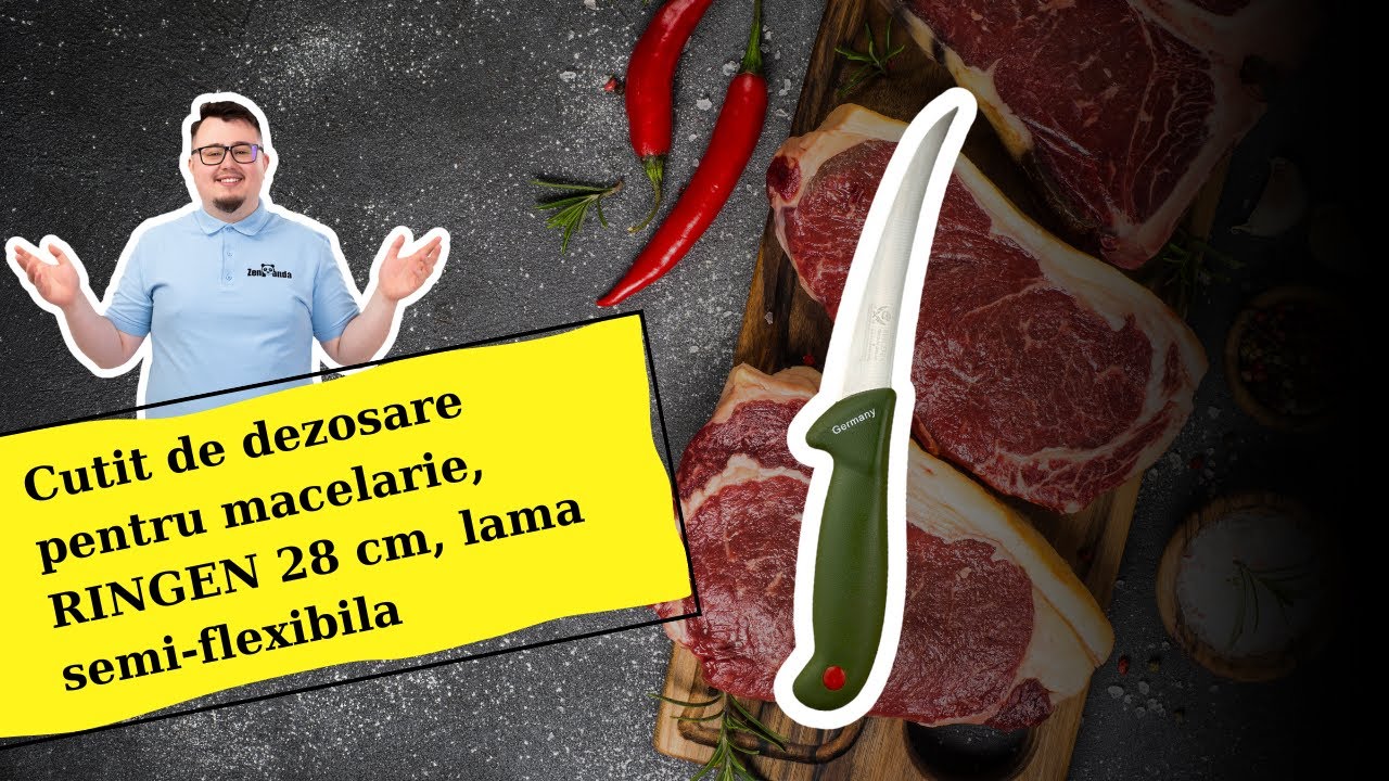 Cutit de dezosare pentru macelarie, RINGEN 28 cm, lama semi-flexibila