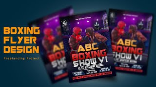 Boxing Flyer Design for Freelance Projects  Photoshop Tutorial | Design For Freelancer