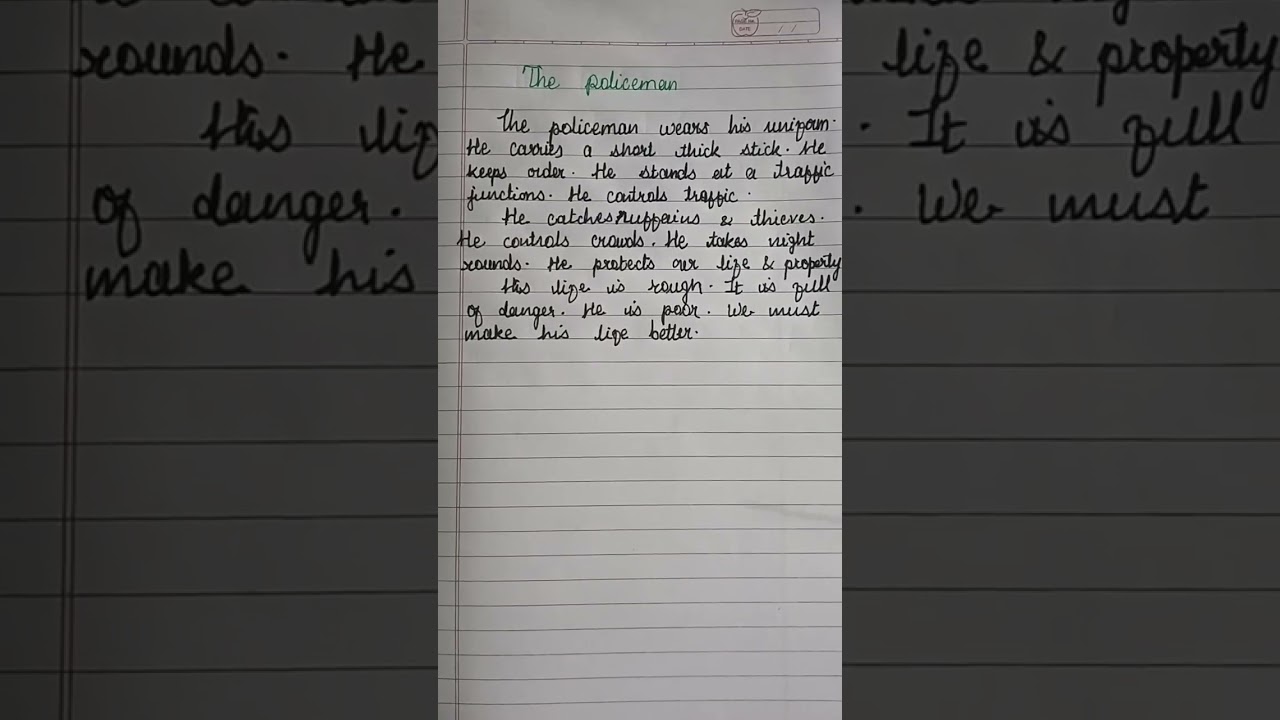 The essay on Policeman in English
