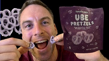 ASMR Eating Trader Joe’s Ube Pretzels | Close-Up Mouth Sounds, Whispering & Relaxation for Sleep