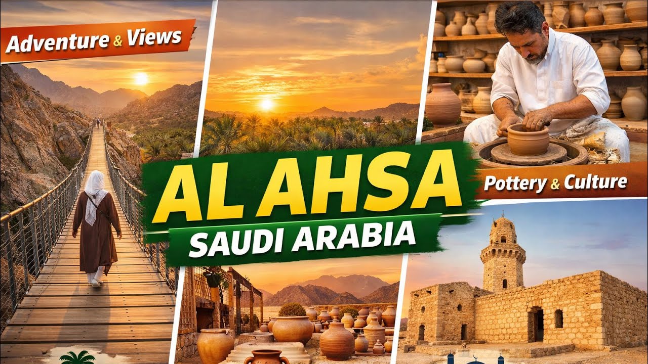 Places to visit in Al ahsa | Hanging Bridge | Jawatha Mosque | pottery shop | Al ahsa Saudi arabia 