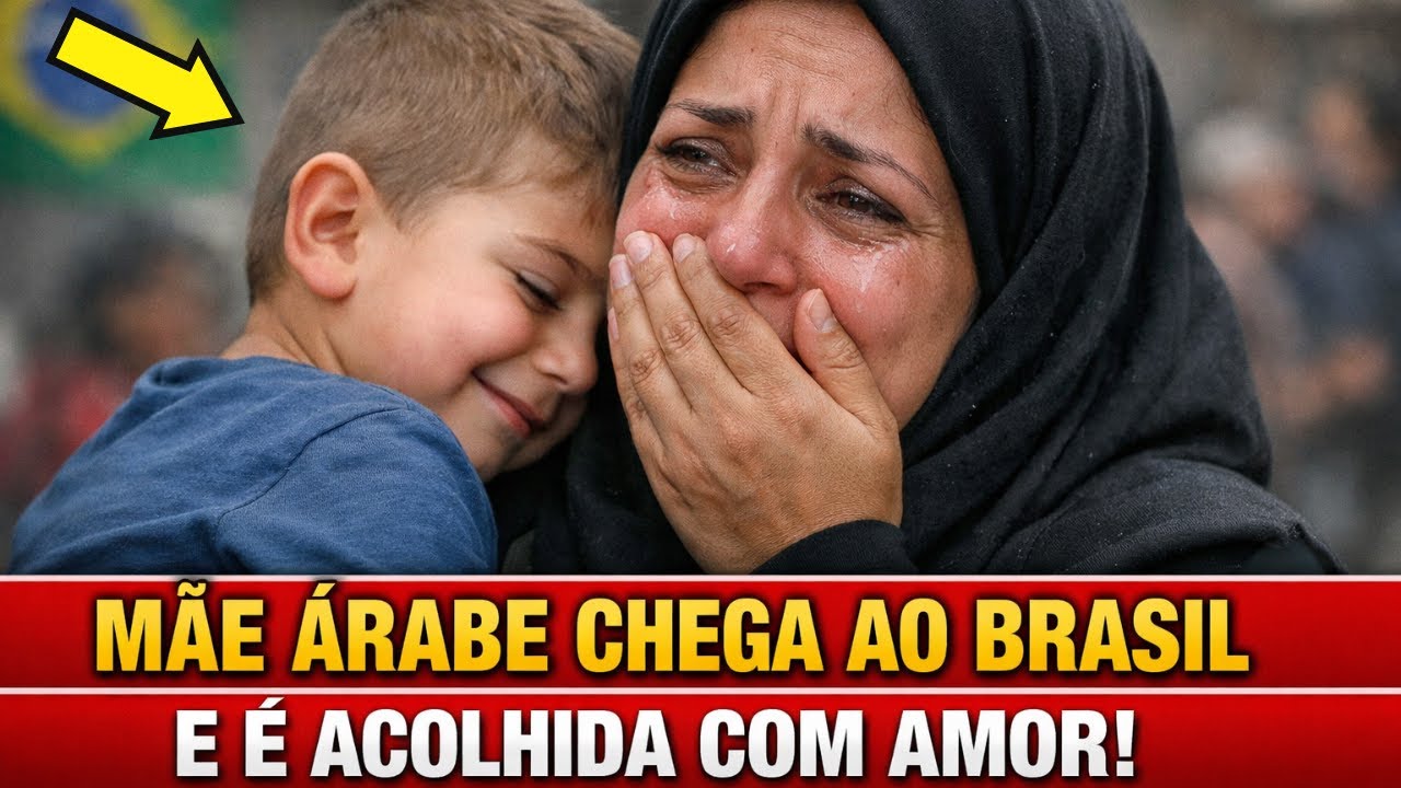 Mãe árabe chora ao chegar ao Brasil pela manhã  e diz: ''achei que passaria aperto mas….''.