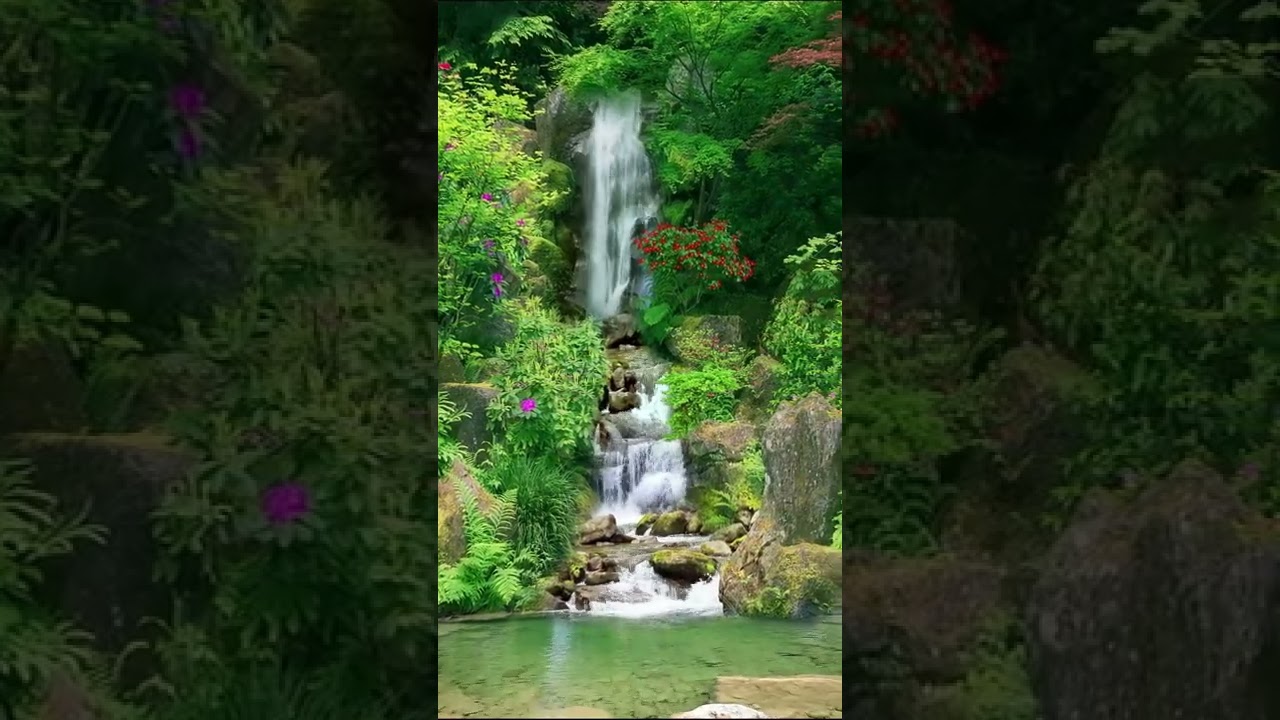 Beautiful Original Waterfalls in Green Nature ~ Nature Sound 