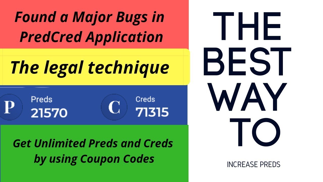 Get Unlimited Preds and Creds in PredCred Application||The Biggest Bug in PredCred Application