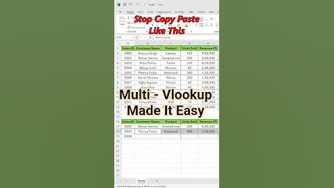 Multi-VLOOKUP in Seconds! 😍 Learn This Hidden Excel Shortcut Now! #excel #exceltips #viral