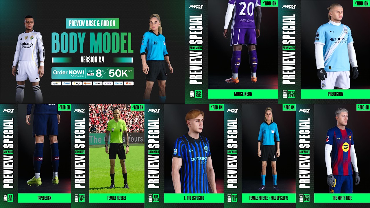 [PREMIUM] Body Model Base & AddOn Update V2.4 by PRDX - PES 2021 & Football Life 2026