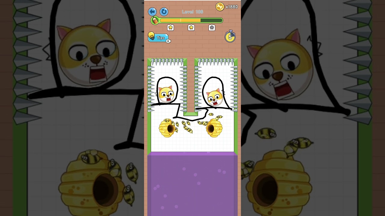 Save The Doge Puzzle Gameplay | Puzzle Dog Save To Bee Gameplay Video | Save The Doge Game Level 106