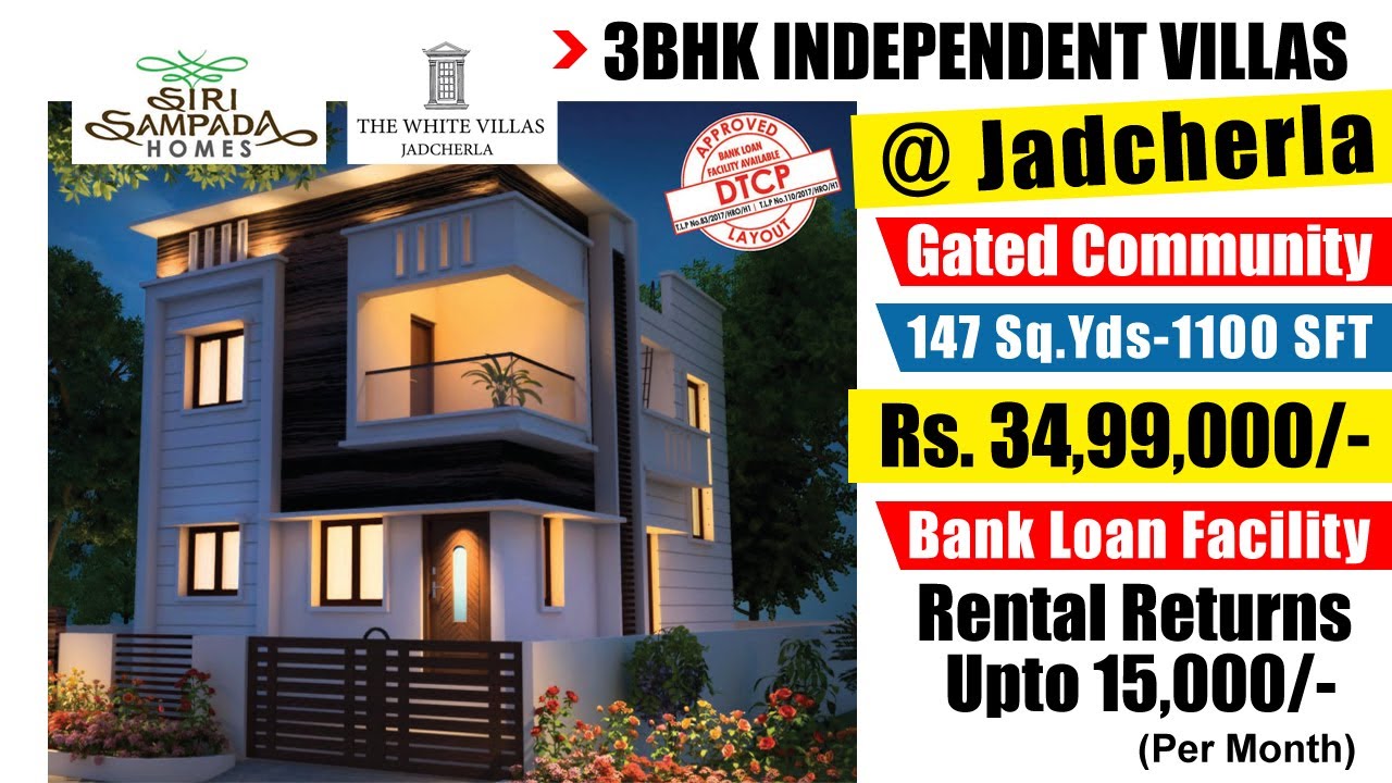 3BHK Independent Villas for Sale in Jadcherla The White Villas