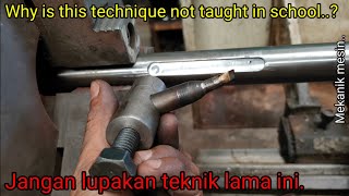 Sedikit Tukang Bubut Pakai Teknik Ini Membuat Alur Pasak Dan Menyambung As Agar Kuat | Repair Axle