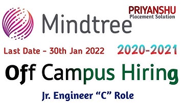 Mindtree Off campus Hiring for 2020 2021 Batch | Mindtree Hiring Update | Mindtree Recruitment Drive