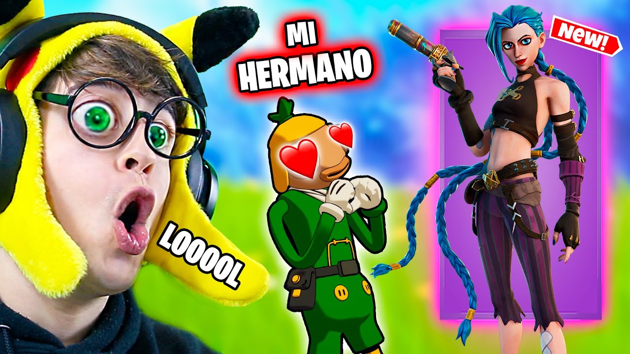 MI HERMANO pez **ENAMORADO** de la NUEVA CHICA en FORTNITE!! (Nuevo Reto Arcane Skin Challenge)