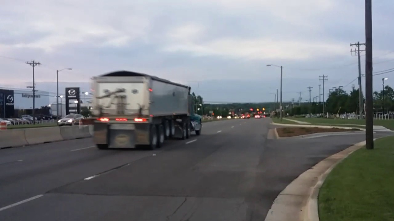 Peterbilt 386 dump truck jake brake YouTube