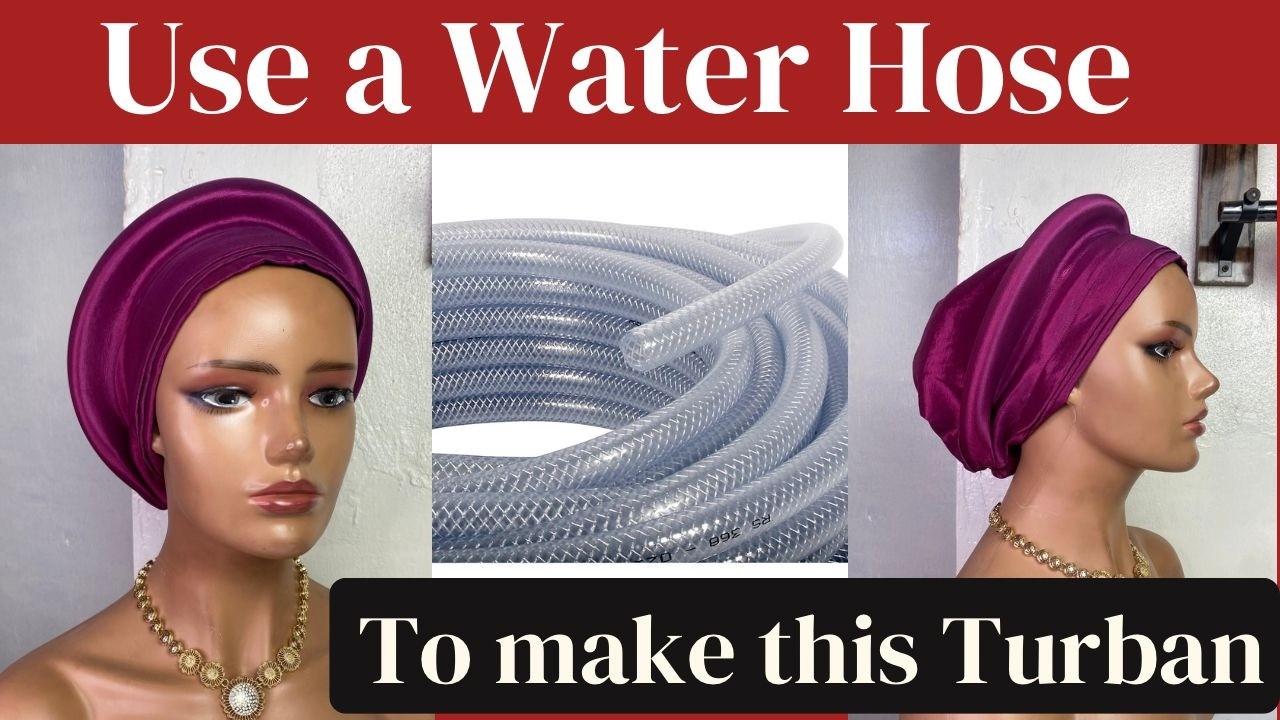 Для изготовления этого тюрбана используйте садовый шланг.