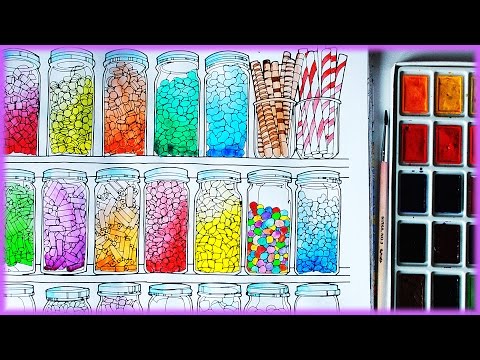 Раскраска АНТИСТРЕСС "Удивительные коллекции" ● Тестирую новую АКВАРЕЛЬ Сонет