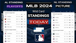 MLB Playoff Picture 2024 ; MLB standings 2024 ; AL playoffs ; NL playoffs ; MLB Playoffs standings