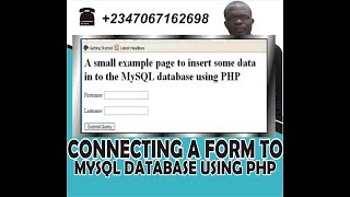 html016; connecting a form to mysql database using php