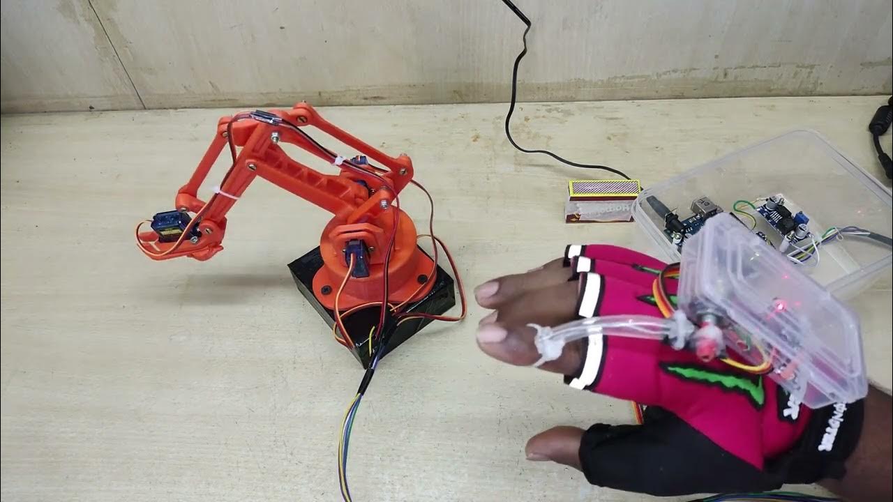 Hand Gesture Controlled Robotic Arm using Arduino - YouTube