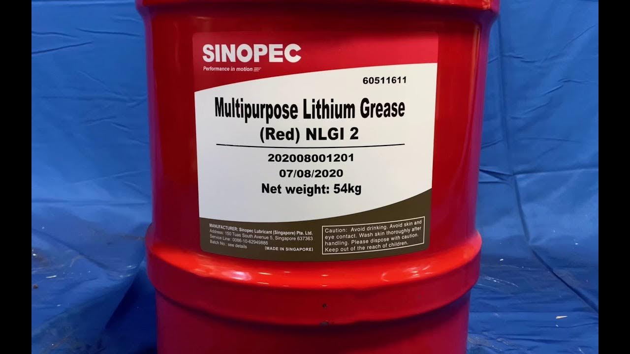 Sinopec Multipurpose Lithium Grease (RED) NLGI 2 16 Gallon YouTube
