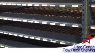 USED CARTON FLOW RACK SHELVING: Gravity Fed Piece Picking System-Series 2