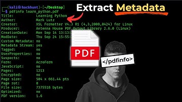 How Hackers Extract Metadata from PDF files | Kali Linux
