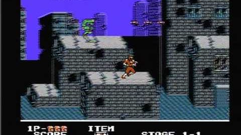 Ninja Crusaders gameplay, first stage, famicom