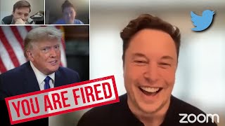 Donald Trump helps Elon Musk fire employees in Twitter Meeting DUB