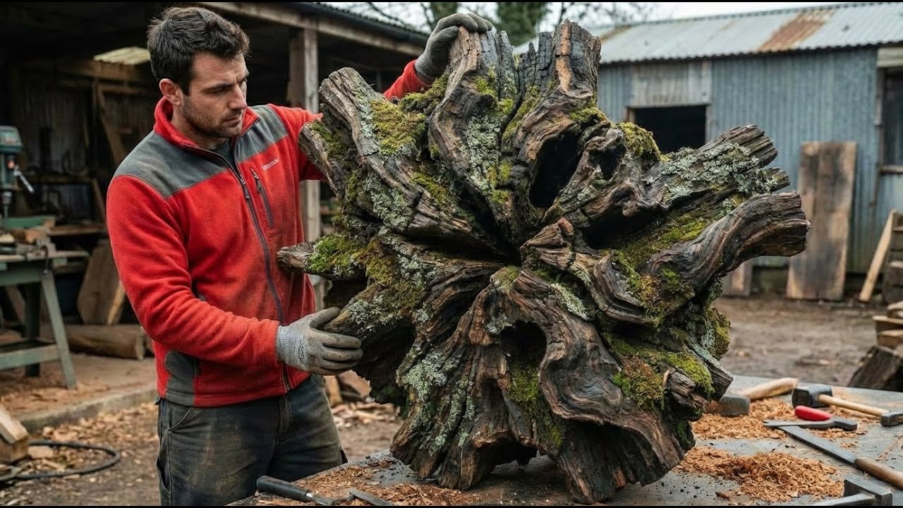 Everyone Thought This Rotten Tree Stump Was Trash… Until a Craftsman Saw Art Inside