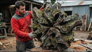 Everyone Thought This Rotten Tree Stump Was Trash… Until a Craftsman Saw Art Inside